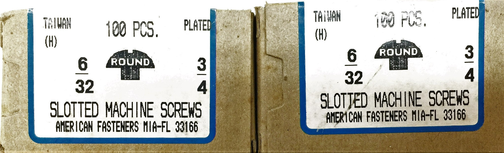 American Fasteners 6/32 X 3/4" Machine Screws 5305-245 (100pcs) [Lot of 2] NOS