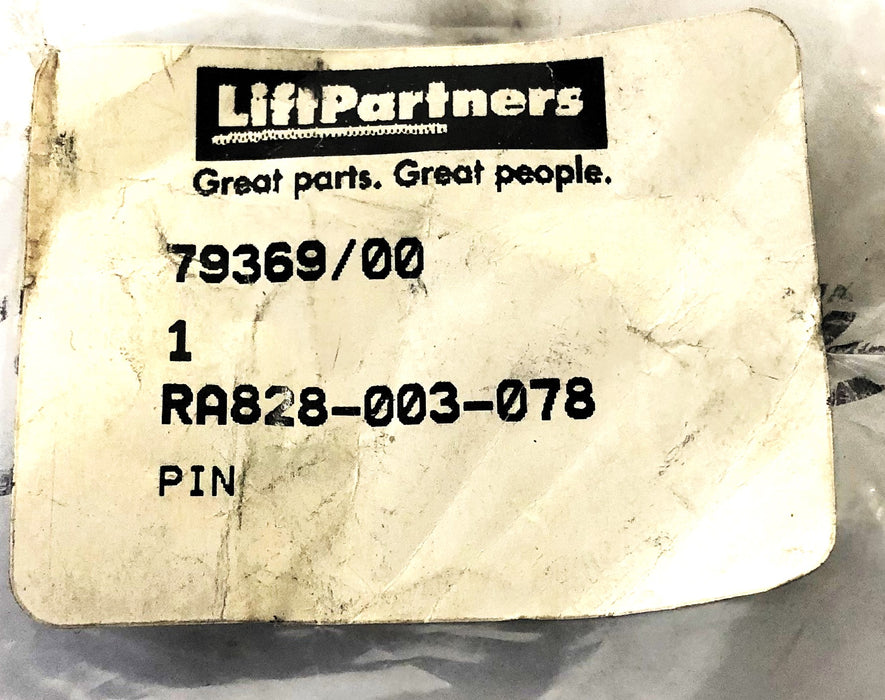 LiftPartners 79369/00 Pin RA828-003-078 NOS