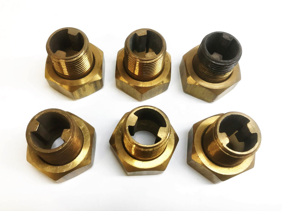 Unbranded 1-1/4" (1") Brass Hex Compression Tube Nut Assembly [Lot of 6] NOS