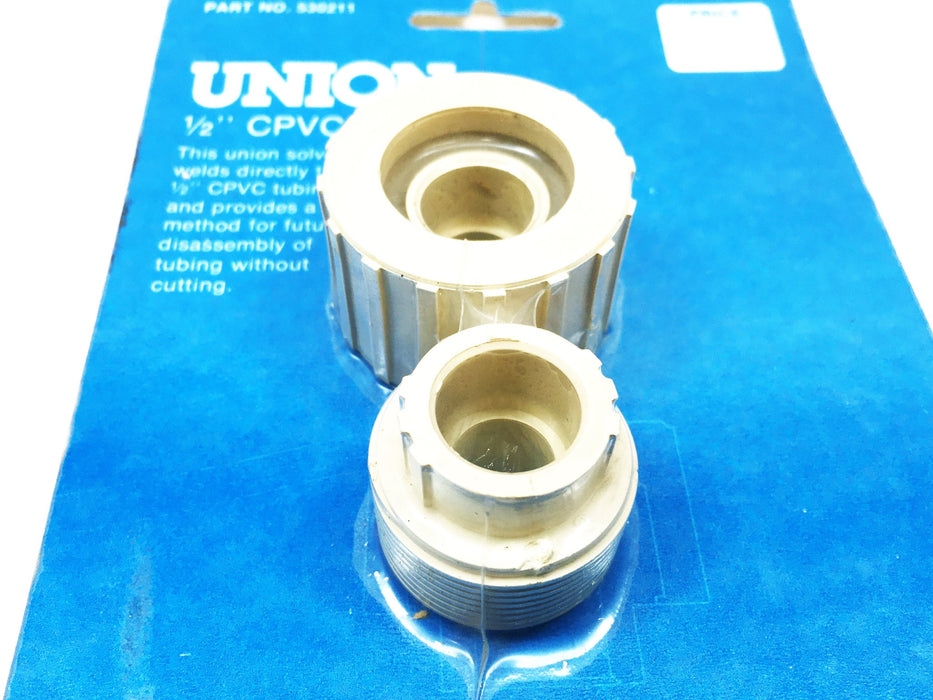 Genova 1/2 Inch CPVC Union Solvent 530211 [Lot of 2] NOS