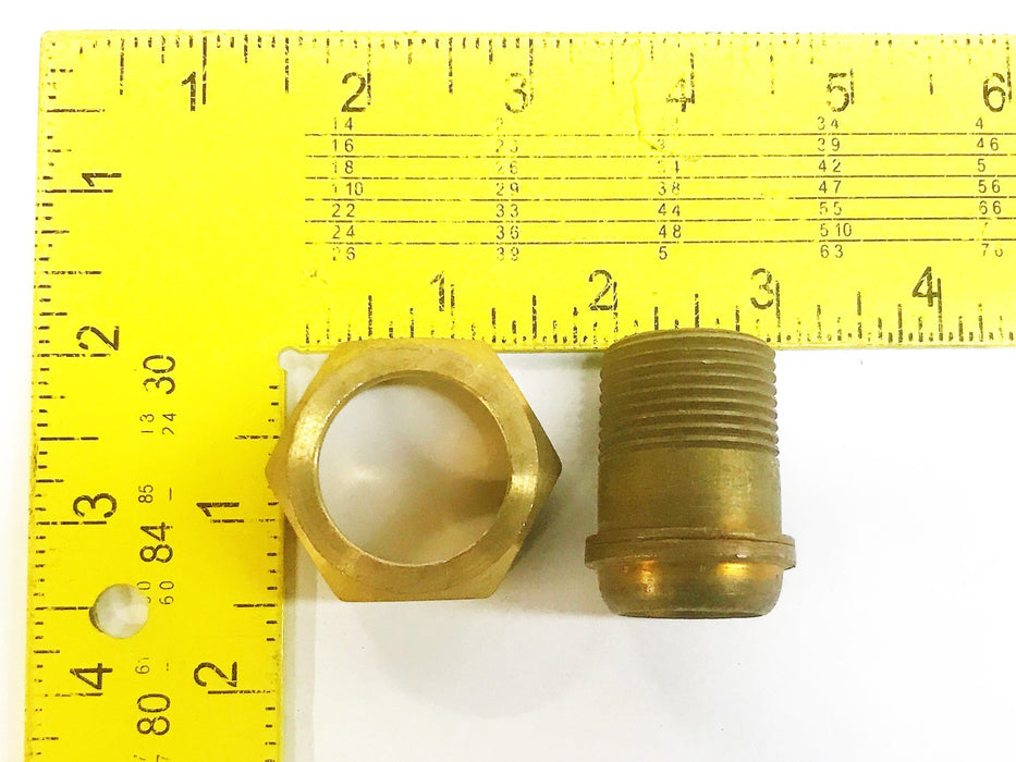 Unbranded 1-1/4" (1") Brass Hex Compression Tube Nut Assembly [Lot of 6] NOS