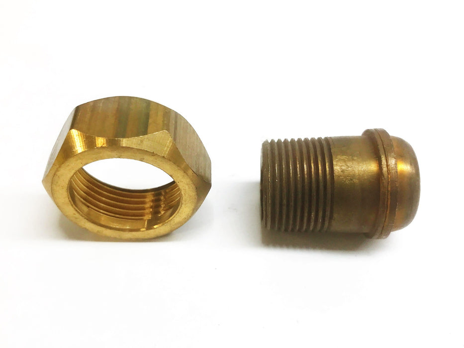 Unbranded 1-1/4" (1") Brass Hex Compression Tube Nut Assembly [Lot of 6] NOS