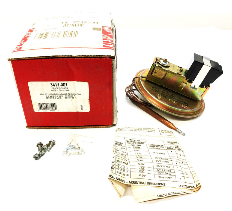 Robertshaw DS11-1533 De-Ice Sensor Model 3411-001 NOS