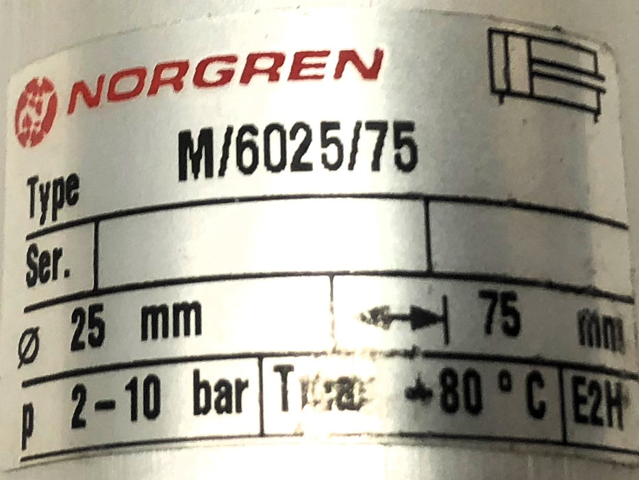 Norgren Pneumatic Cylinder M/6025/75 NOS
