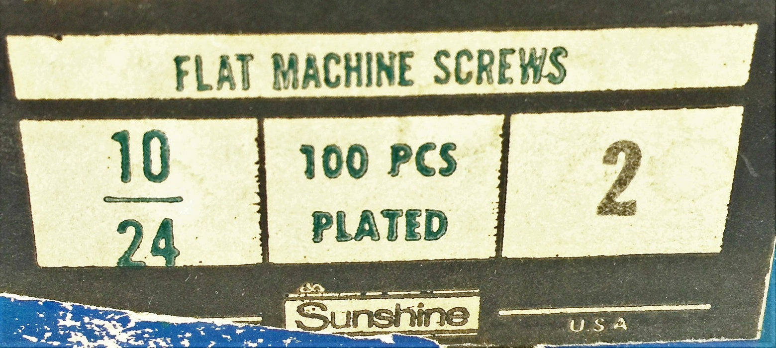GSM 10/24 x 2" Flat Head Slotted Machine Screw 5305-288 (100pcs.) [Lot of 2] NOS
