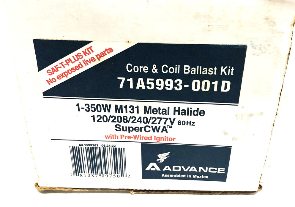 Advance Metal Halide Core Coil Ballast Kit Missing Capacitor 71A5993-001D NOS