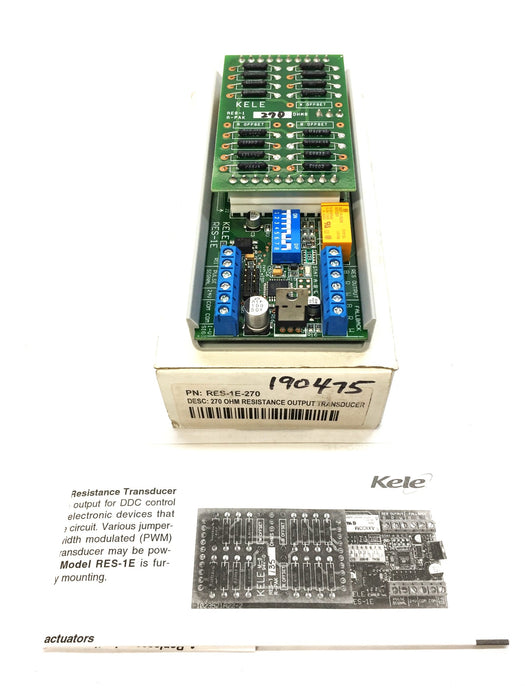 Kele 270 OHM Resistance Output Transducer RES-1E-270 NOS