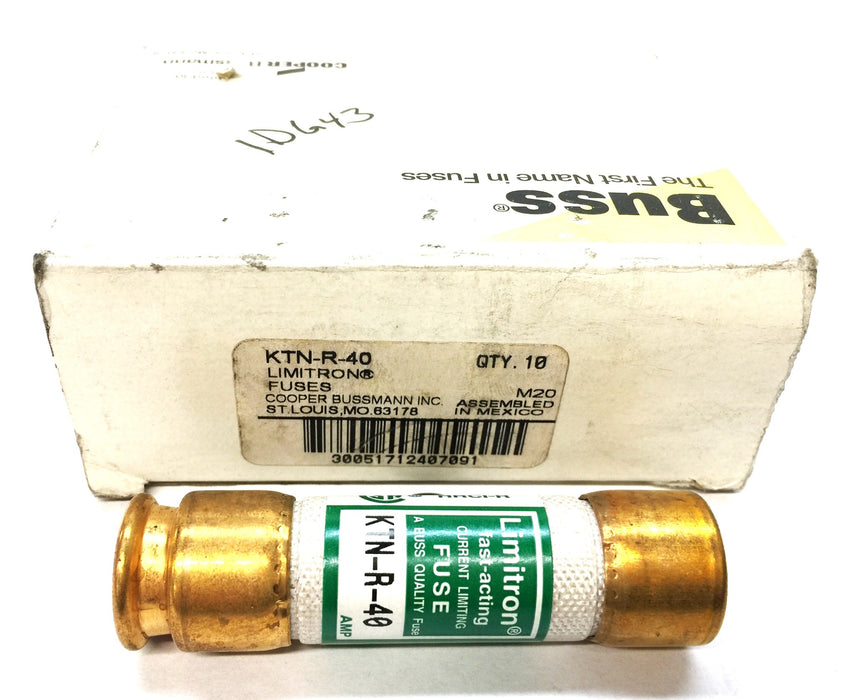 BUSS Limitron Fast-Acting Current Limiting Fuse Pack (10pcs) KTN-R-40 NOS