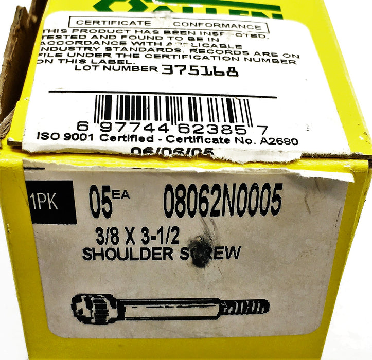 Holo-Krome 3/8 X 3-1/2 Inch Shoulder Screw 08062N0005 [Lot of 6] NOS