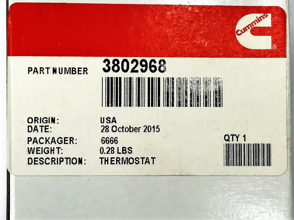 Cummins Thermostat 382968 NOS