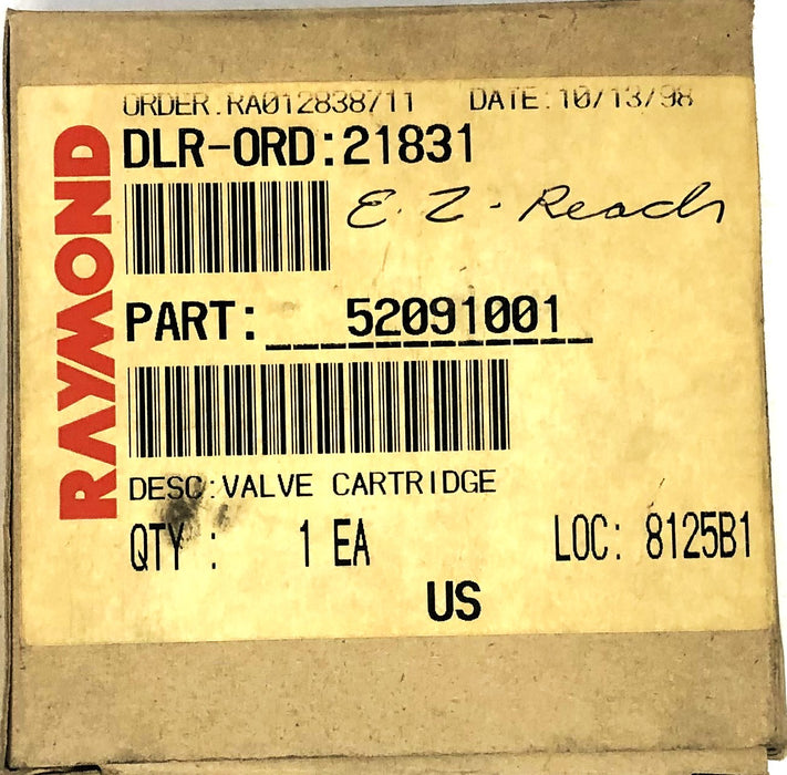 Raymond SV08-41 Valve Cartridge 520-910/01 NOS