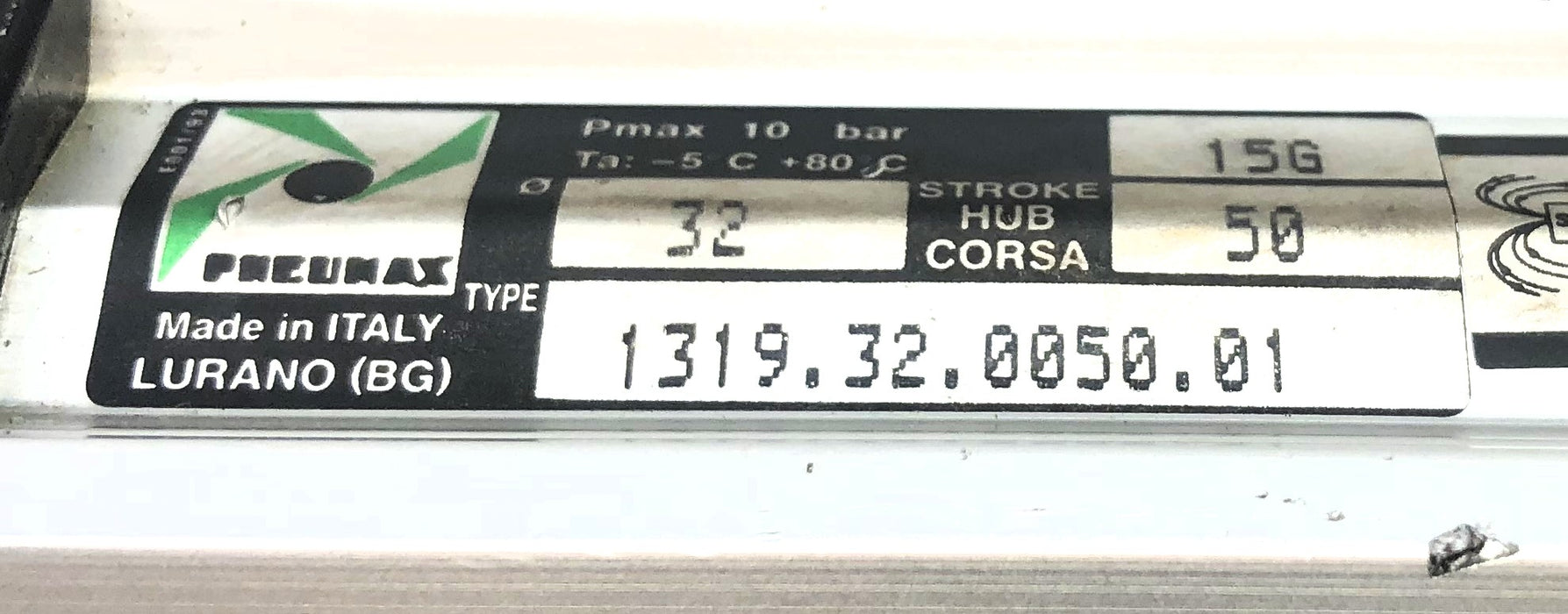 Pneumax Magnetic Pneumatic Cylinder 1319.32.0050.01 NOS