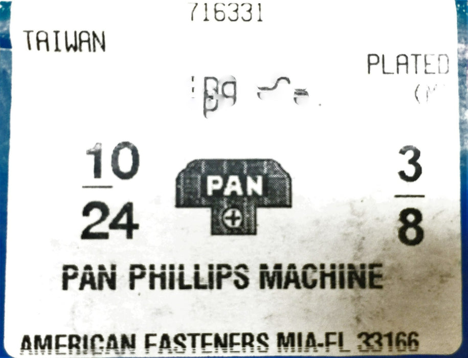 American Fasteners 10/24X3/8 Phillips Mach Screw 5305-275 (700pcs) NOS