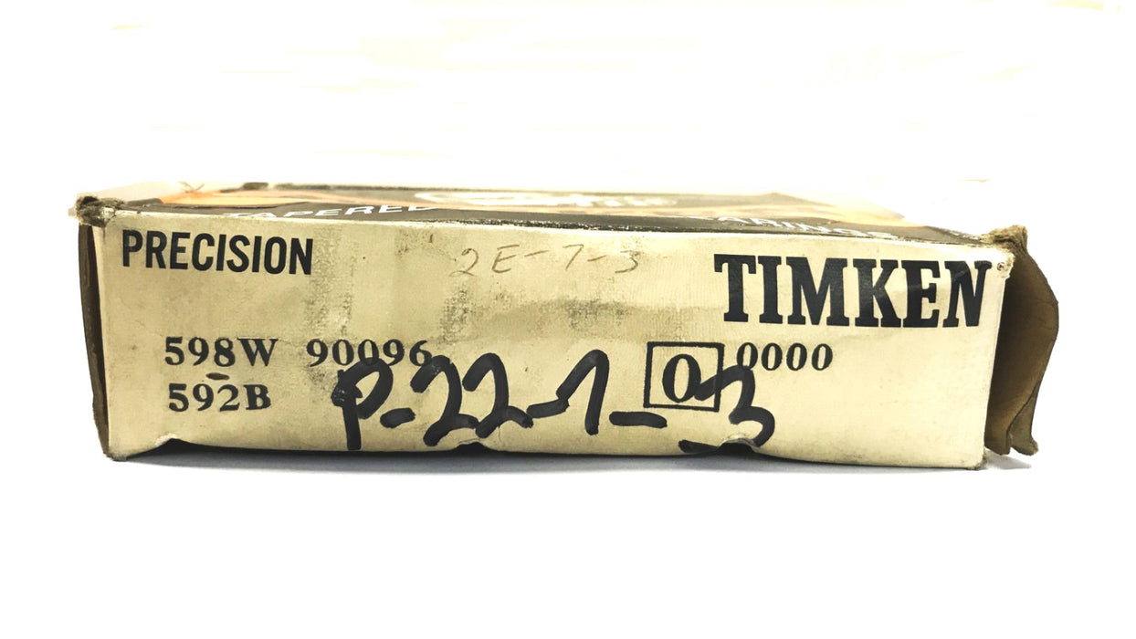 Timken Tapered Roller Bearing Cone and Cup Set 598W-90096 NOS