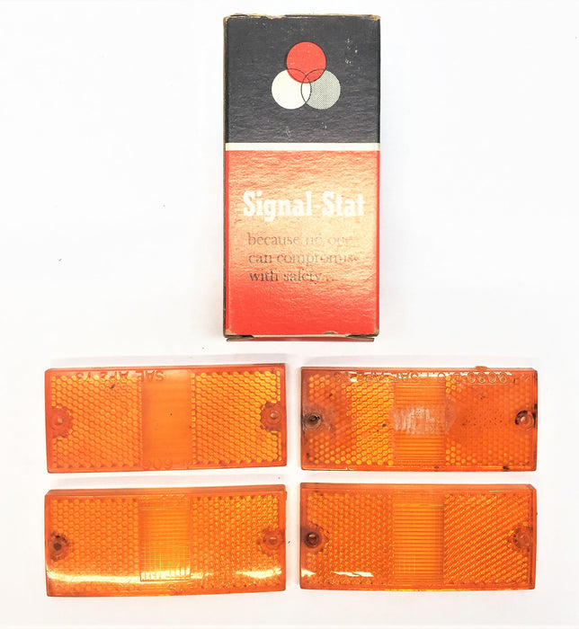SIGNAL-STAT Rectangular Amber Lens [Lot of 4] 9064-A USED