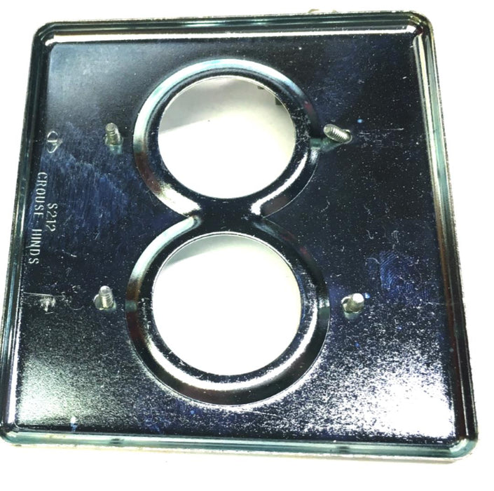 Crouse-Hinds S212 2-Gang, Sheet Steel, Round Plug Flush Receptacle