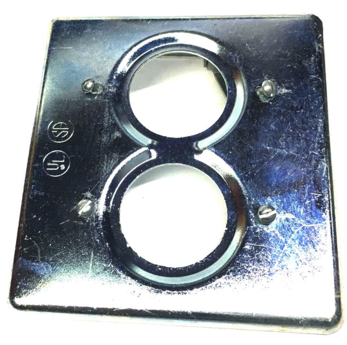 Crouse-Hinds S212 2-Gang, Sheet Steel, Round Plug Flush Receptacle
