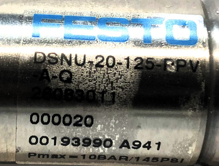 Festo Pneumatic Cylinder DSNU-20-125-PPV-A-Q NOS
