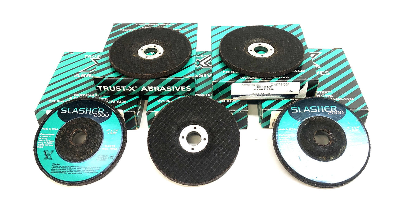 Partsmaster "Slasher 2000" 4"X1/4"X5/8" Grinding Wheel DY87734050 [Lot of 5] NOS