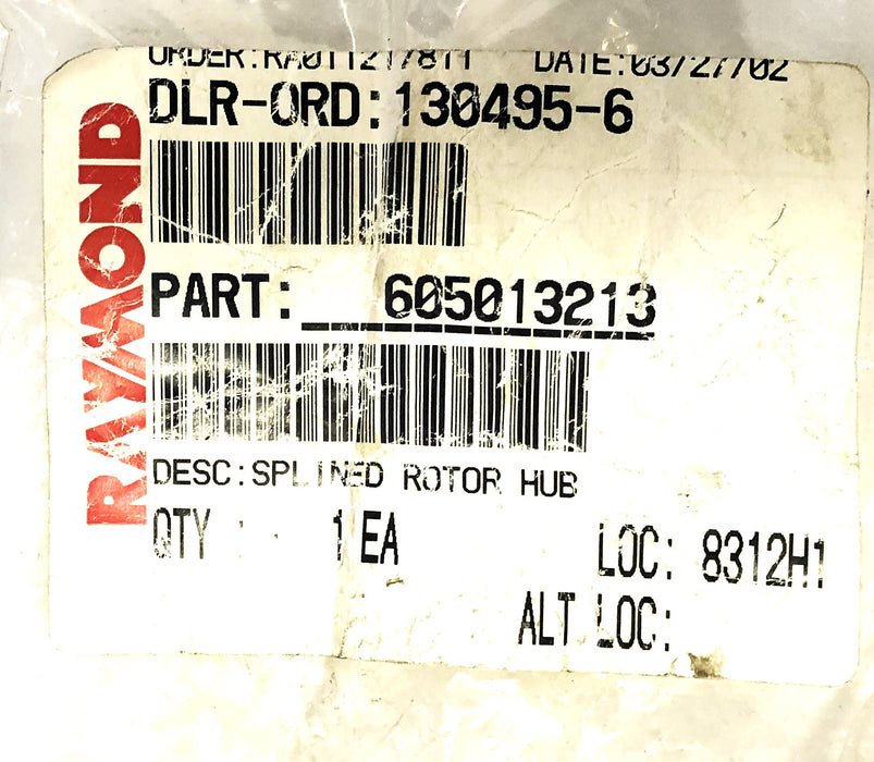 Raymond Splined Rotor Hub 605013213 (605-013-213) NOS