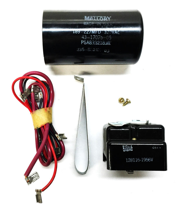 Mallory 320VAC Capacitor and Essex Relay Start Kit 189-227MFD (128116-1956V) NOS
