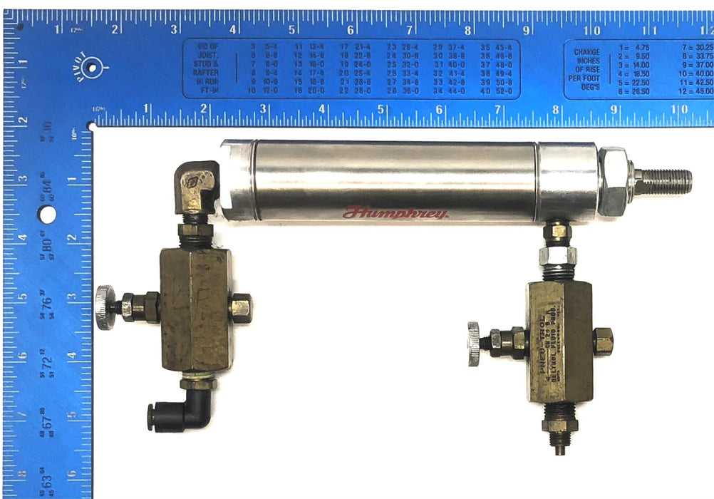 Humphrey Pneumatic Cylinder W/ Pneu-trol Control Valves 25-D-3 NOS