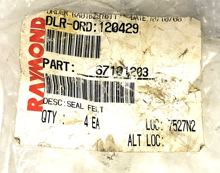 Raymond Felt Seal 671-012-03 [Lot of 4] NOS