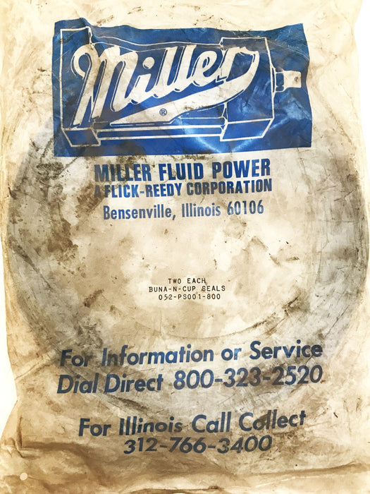 Miller Fluid Power Buna N Cup Seal, Bag of 2, 052-PS001-800 NOS