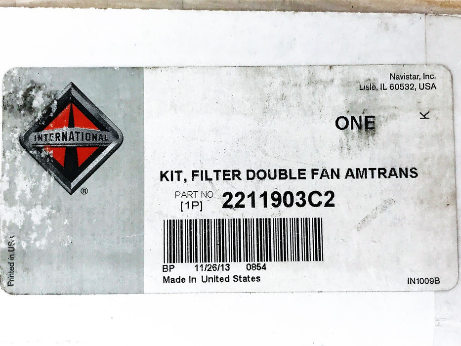 International/Navistar Double Fan Filter Kit 2211903C2 NOS