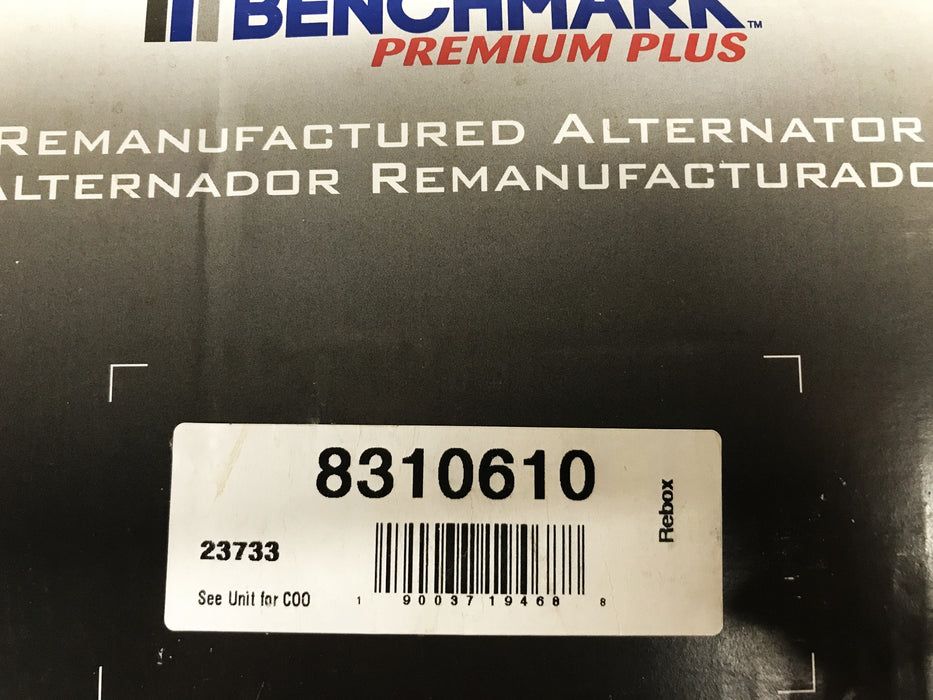 Benchmark/Remy Remanufactured Alternator 8310610/23733 REMANUFACTURED