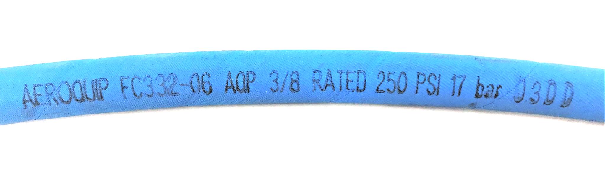 AEROQUIP BLUE TEXTILE LOW PRESSURE HOSE 3/8" ID 29" TOTAL(3PCS) FC332-06 NOS