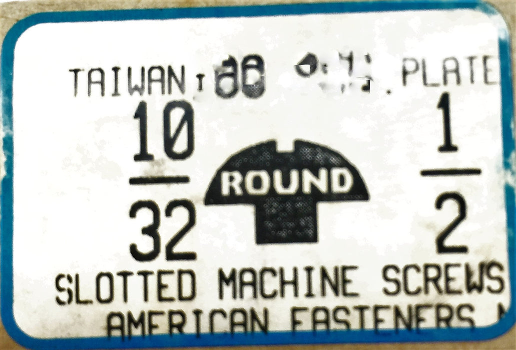 American Fasteners 10/32 X 1/2" Slotted Machine Screw 5306-295 (200pcs) NOS