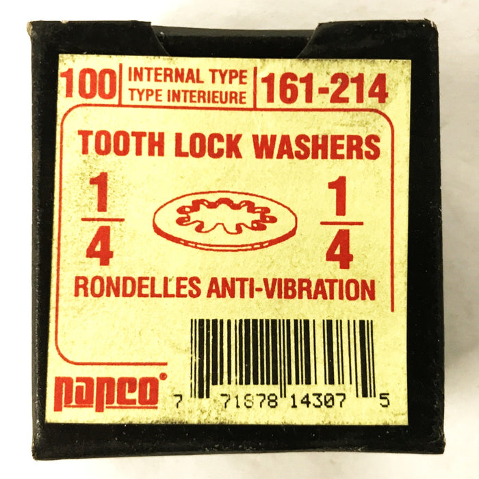 Papco 1/4" Tooth Lock Washers, Box of 100, 161-214 [Lot of 10] NOS