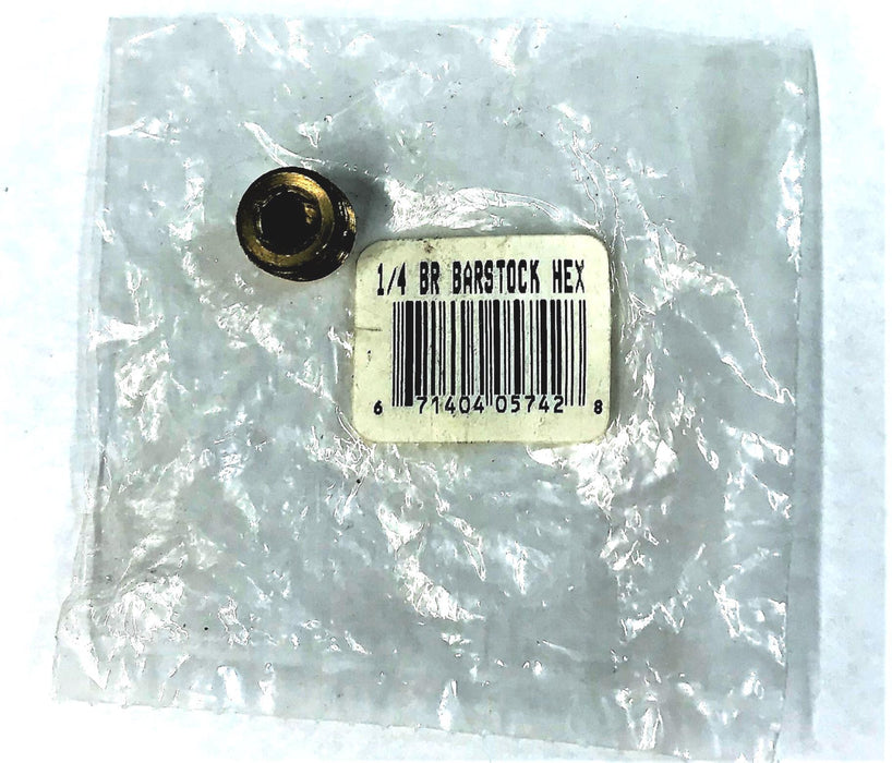 UNBRANDED 1/4" BRASS BARSTOCK HEX PLUG [LOT OF 5] NOS