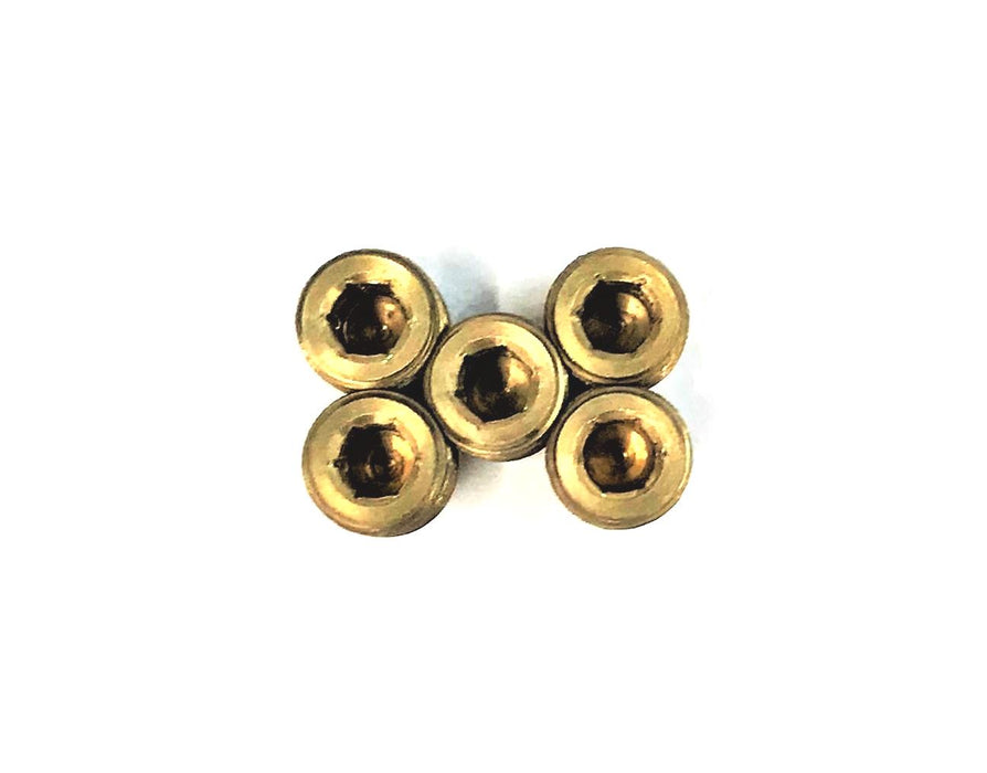 UNBRANDED 1/4" BRASS BARSTOCK HEX PLUG [LOT OF 5] NOS