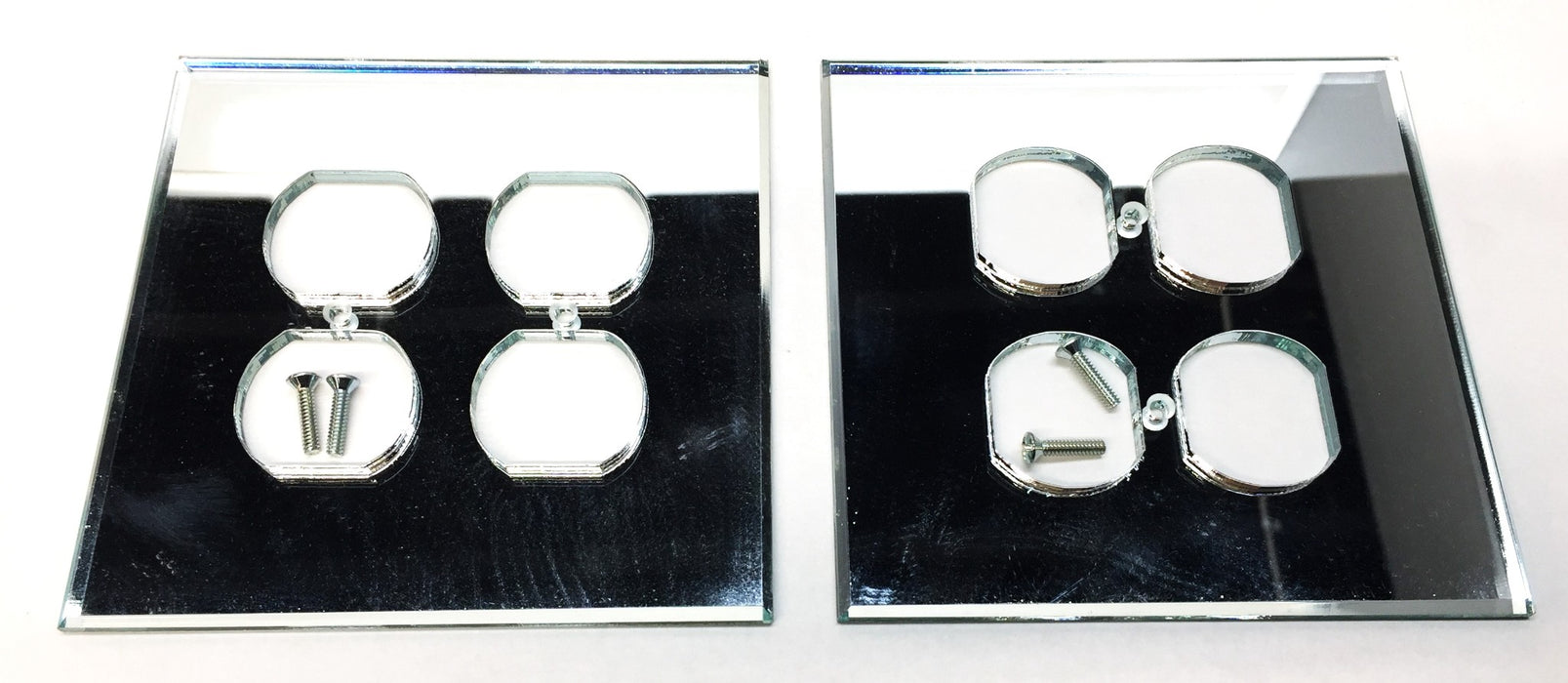 Unbranded 4-Gang Glass Mirror Cover Plate 428981 [Lot of 2] NOS
