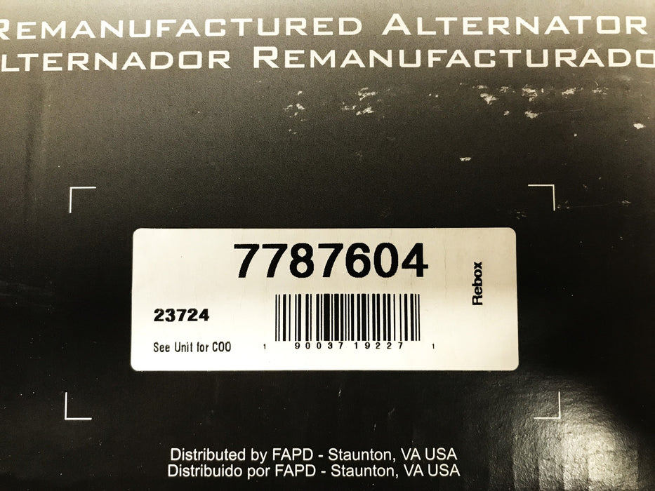 Benchmark/Remy Remanufactured Alternator 7787604/23650 REMANUFACTURED