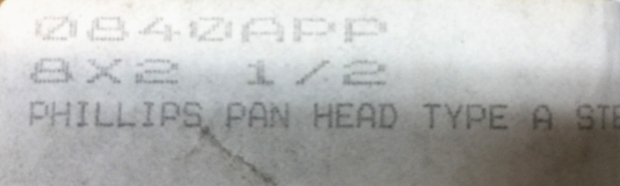 Unbranded 8 X 2-1/2" Phillips Pan Head Steel Zinc Screw 5305-22 (200pcs) NOS