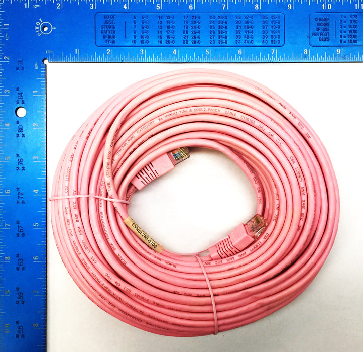 Black Box 100' Pink CAT5e Patch Cable w/Molded Boots EVNSL26E-0100 NOS