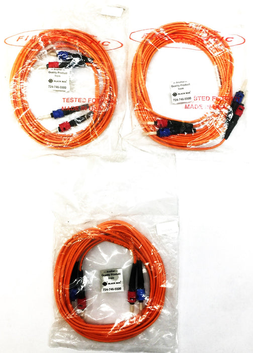 Black Box 10' Orange Fiber-Optic Cable Assembly 38044 (FOTP 171) [Lot of 3] NOS