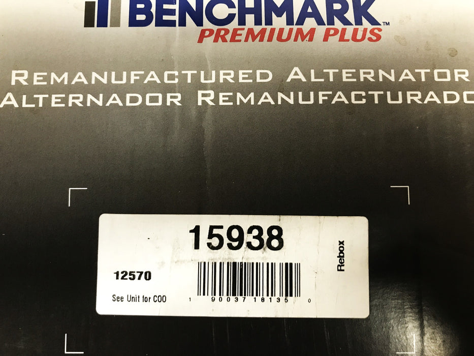 Benchmark/Remy Remanufactured Alternator 15938/12570 REMANUFACTURED
