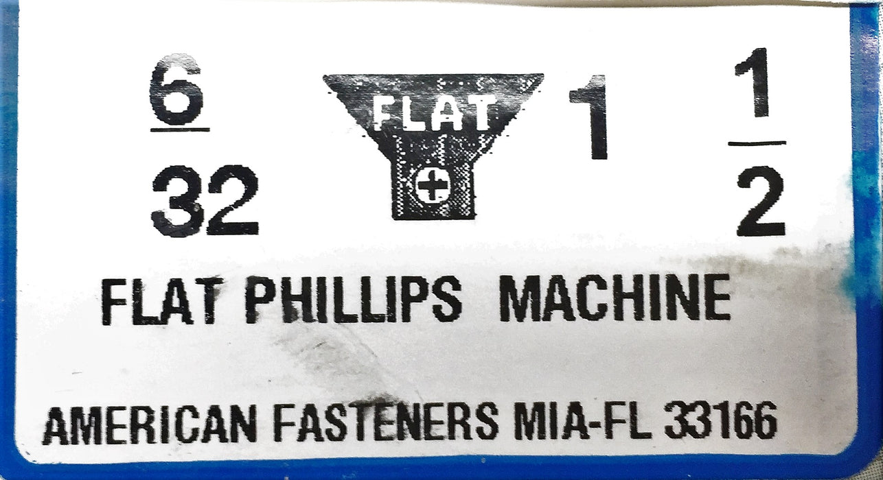 American Fasteners 6/32X1-1/2" Flat Phillips Machine Screw 5305-248 (200pcs) NOS