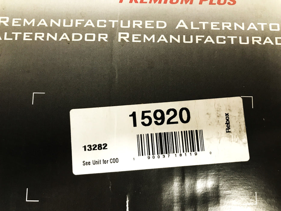 Benchmark/Remy Remanufactured Alternator 15920/13282 REMANUFACTURED