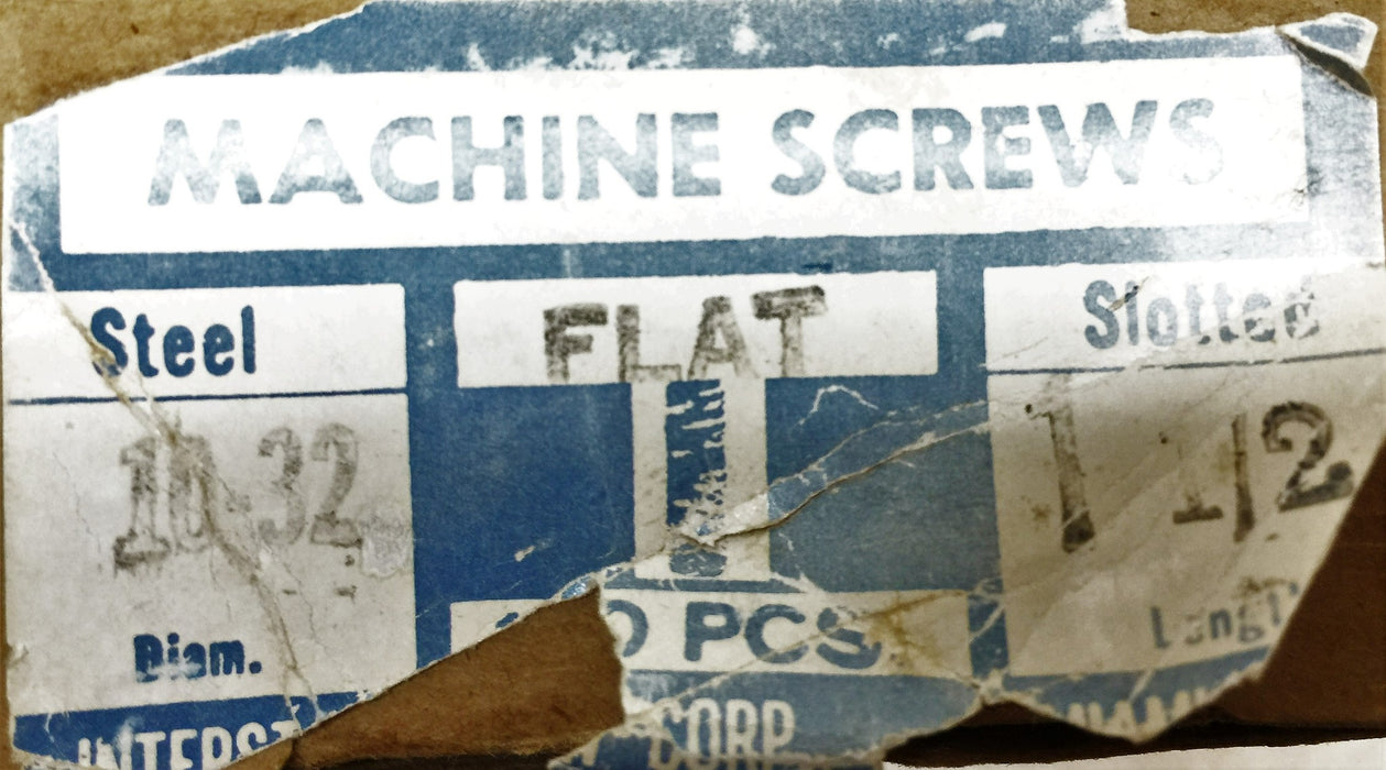 Interstate 10-32 X 1-1/2" Flat Machine Screw 5305-302 (100pcs) NOS
