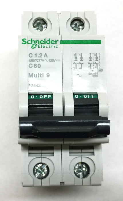 Schneider Multi9 C60 Miniature 2-Pole Circuit Breaker 17442 [Lot of 6] NOS
