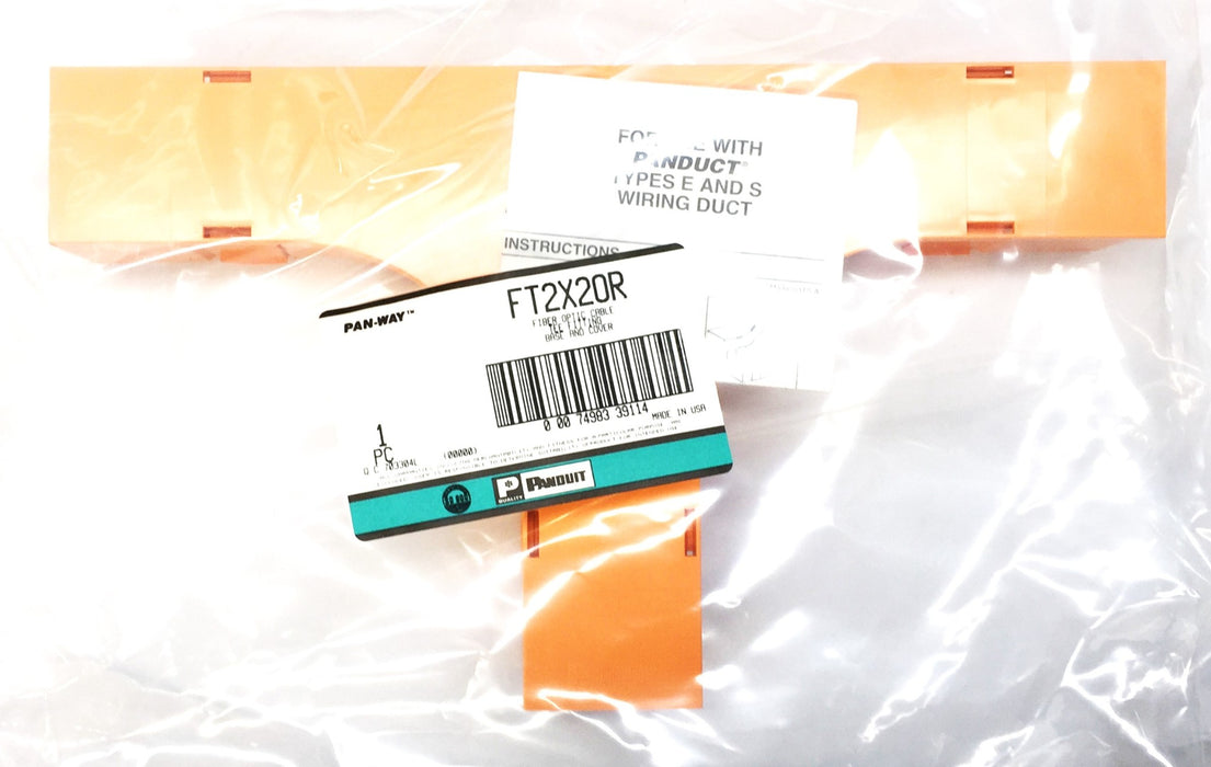 Panduit Fiber Optic Cable Tee Fitting Base and Cover FT2X2OR NOS