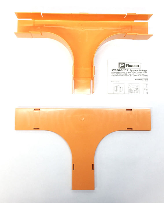 Panduit Fiber Optic Cable Tee Fitting Base and Cover FT2X2OR NOS