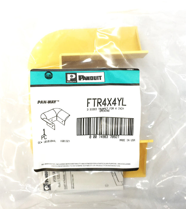 Panduit 3-Sided Trumpet for 4" Opening FTR4X4YL NOS
