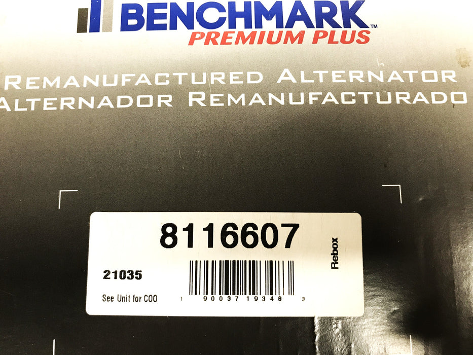 Benchmark/Remy Remanufactured Alternator 8116607/21035 REMANUFACTURED