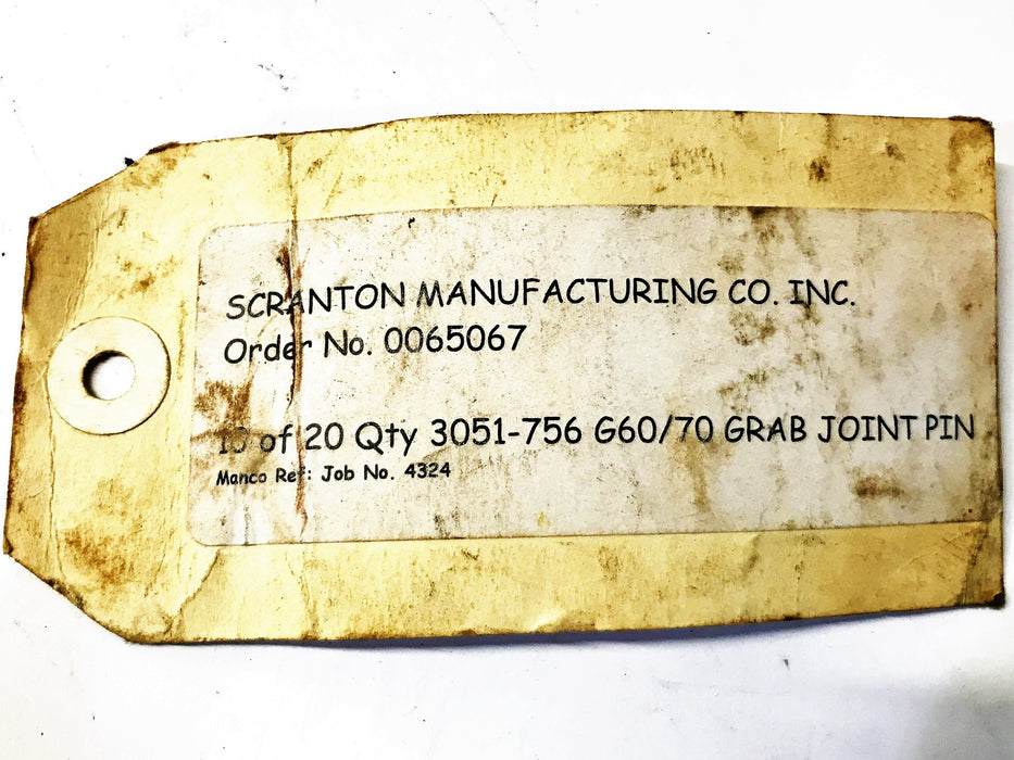 Scranton Manufacturing G60/70 Joint Pin 3051-756 [Lot of 3] NOS